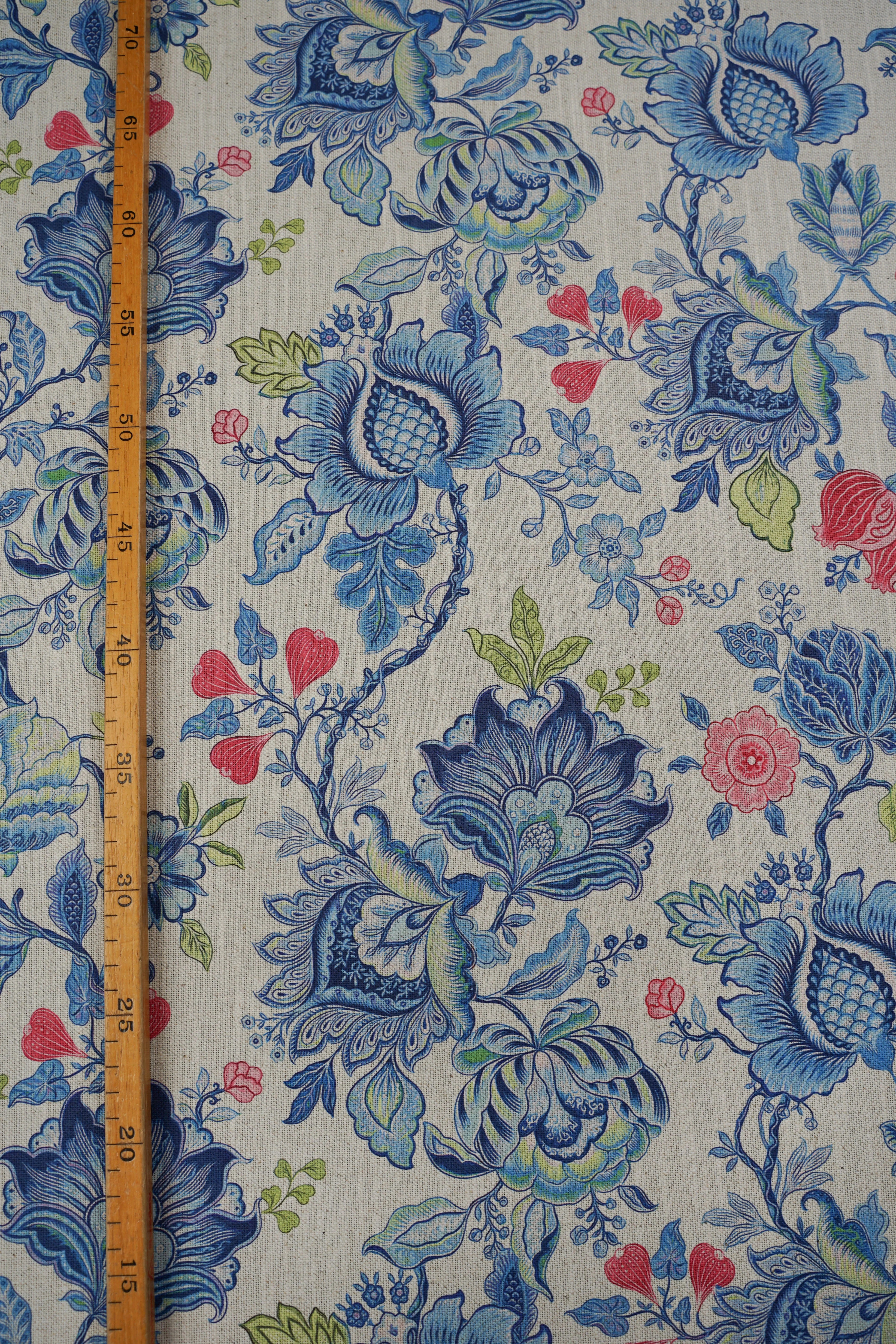 Patterned - Curtain fabric - Cotton - Linen - Flower - Amoli bright 1 - Image 5