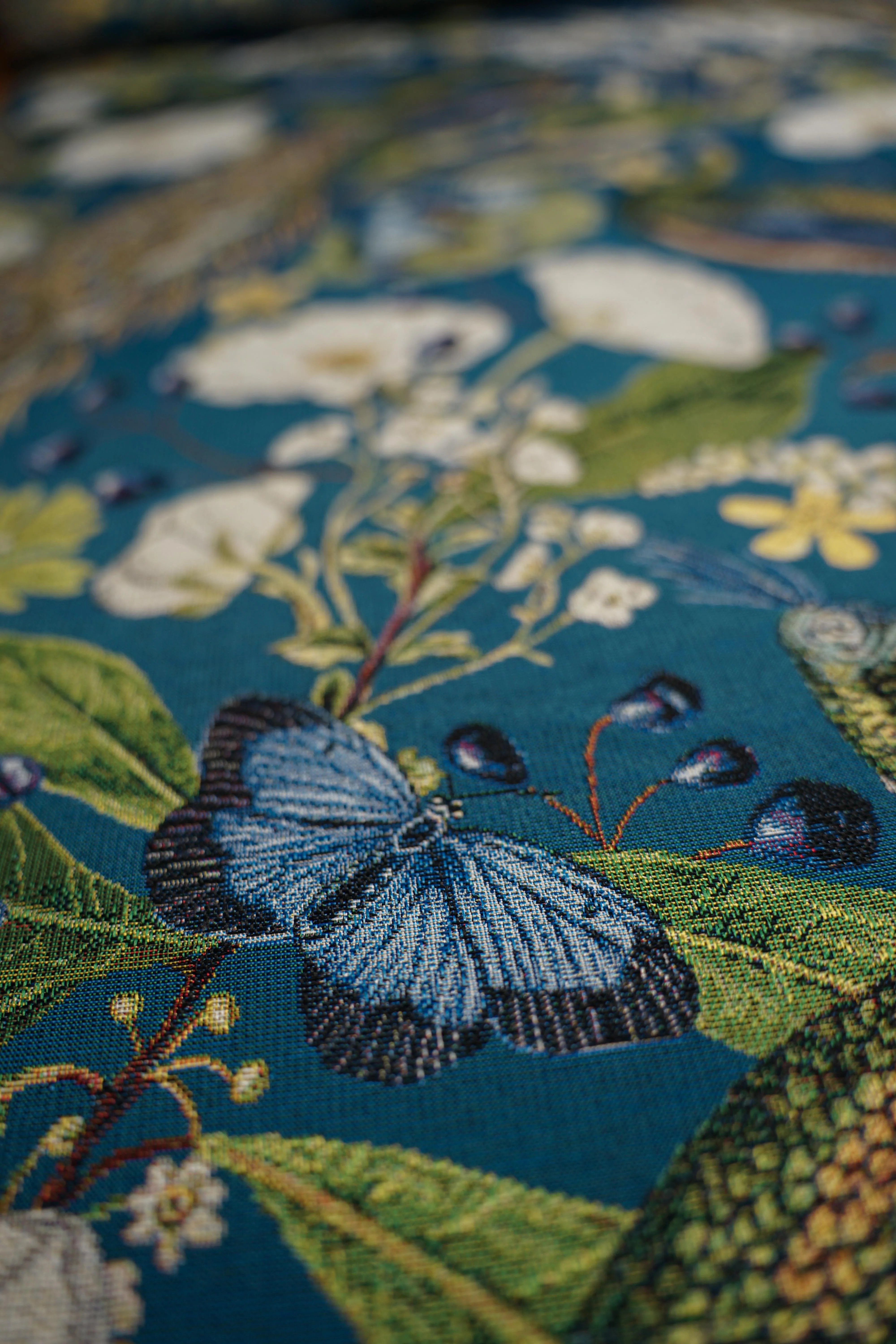 Patterned - Furnishings - Tapestry - Cotton - Polyester - Peacock - Petrol - 942 - Image 7