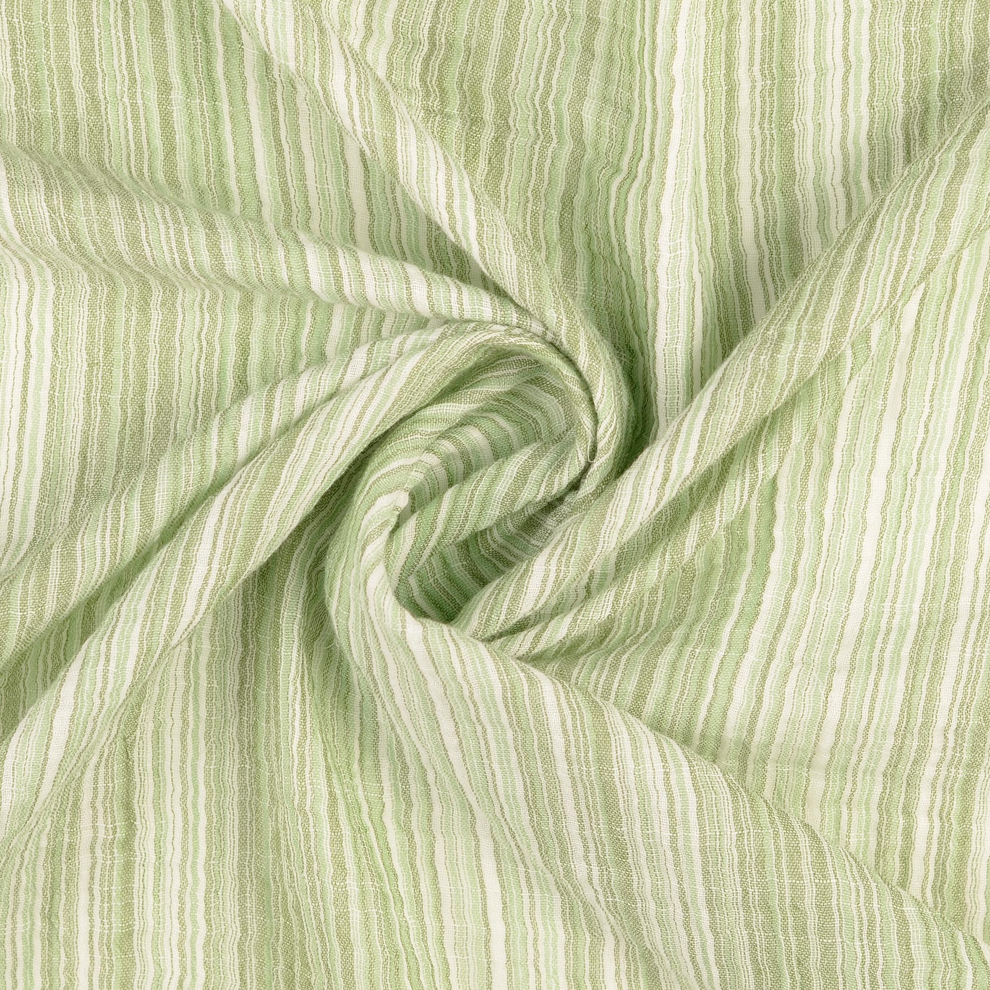 Patterned Muslin - Double Gauze - Stripes - Green - 0019