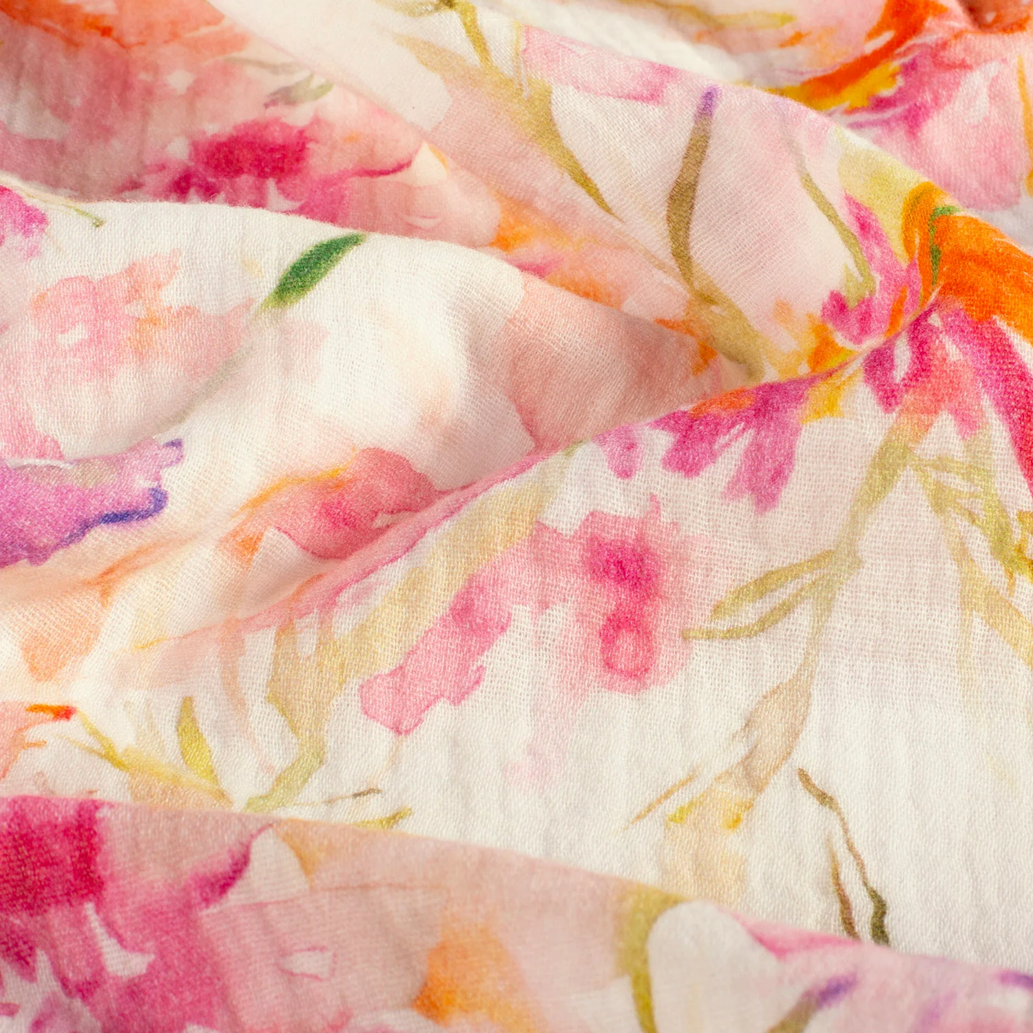 Patterned Muslin - Double Gauze - Watercolor - Flowers - 050 - Image 2