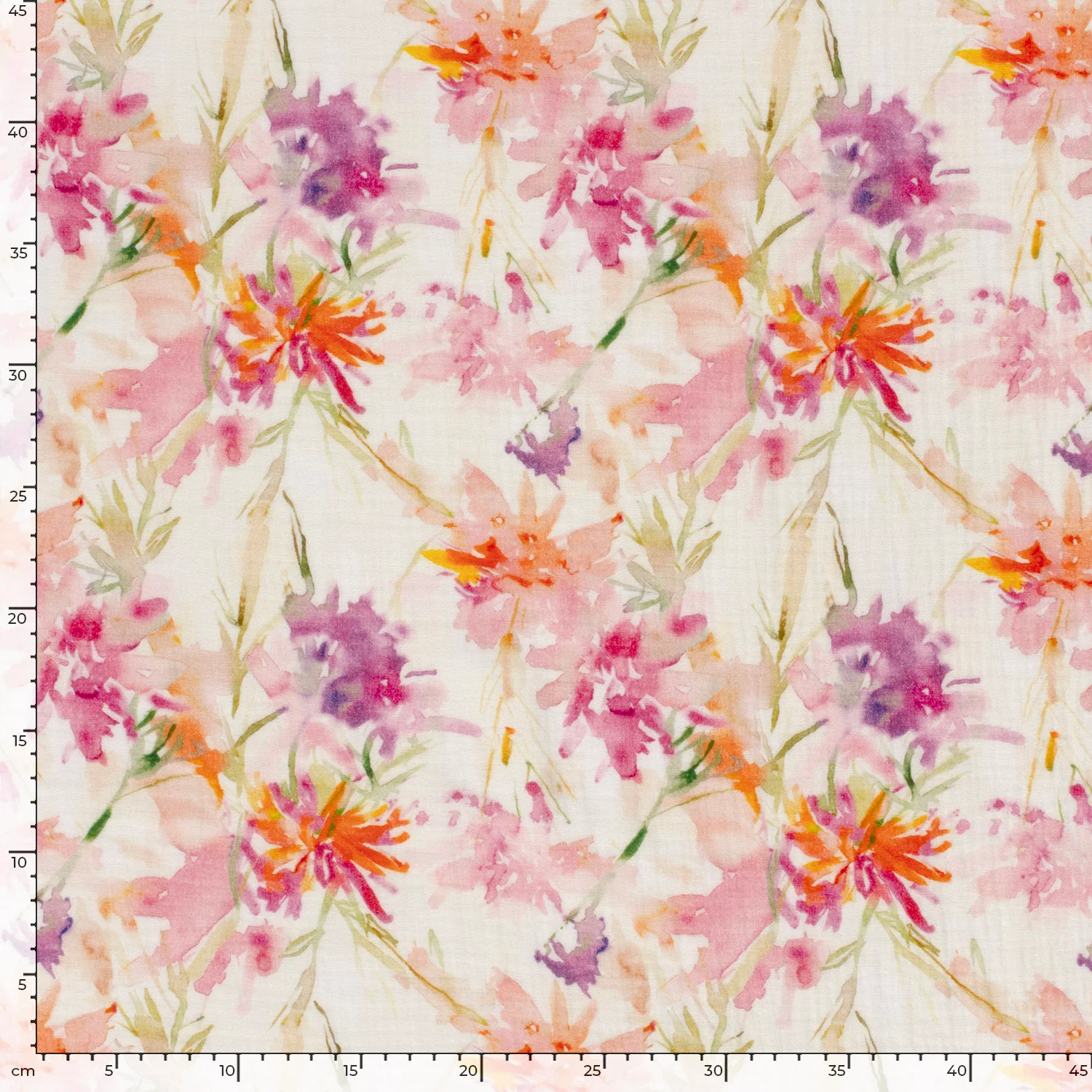 Patterned Muslin - Double Gauze - Watercolor - Flowers - 050 - Image 5