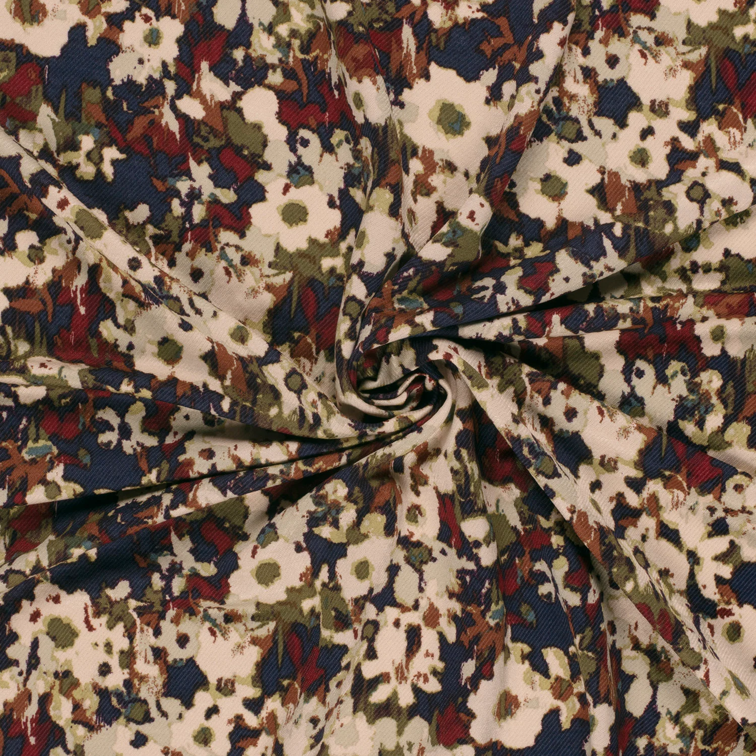 Patterned - Viscose - Jersey - Ribbed - Flowers - Brick - 156 - Image 2