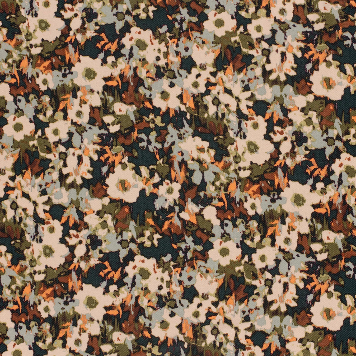Patterned - Viscose - Jersey - Ribbed - Flowers - Coral - 038