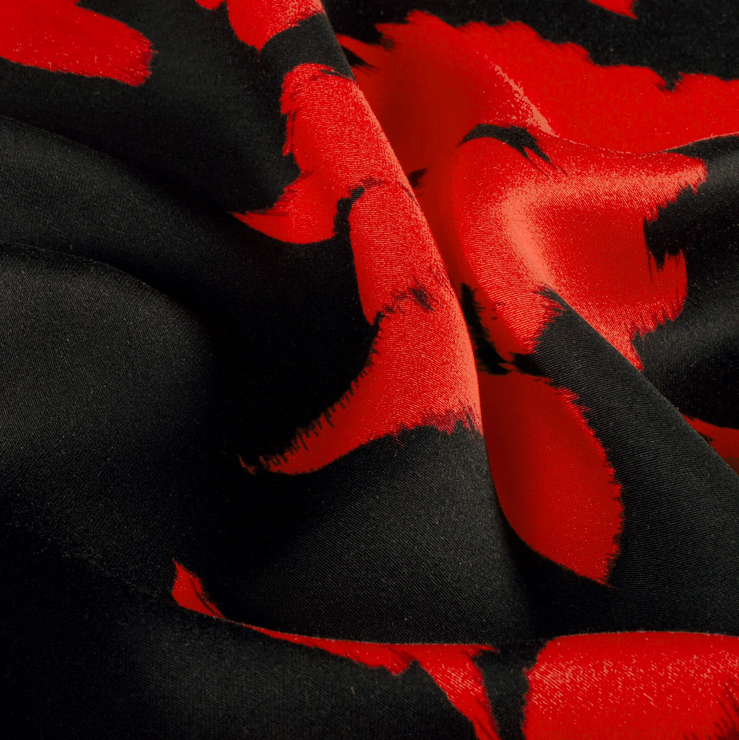 Patterned - Viscose - Satin - Flowers - Orange - 036 - Image 3