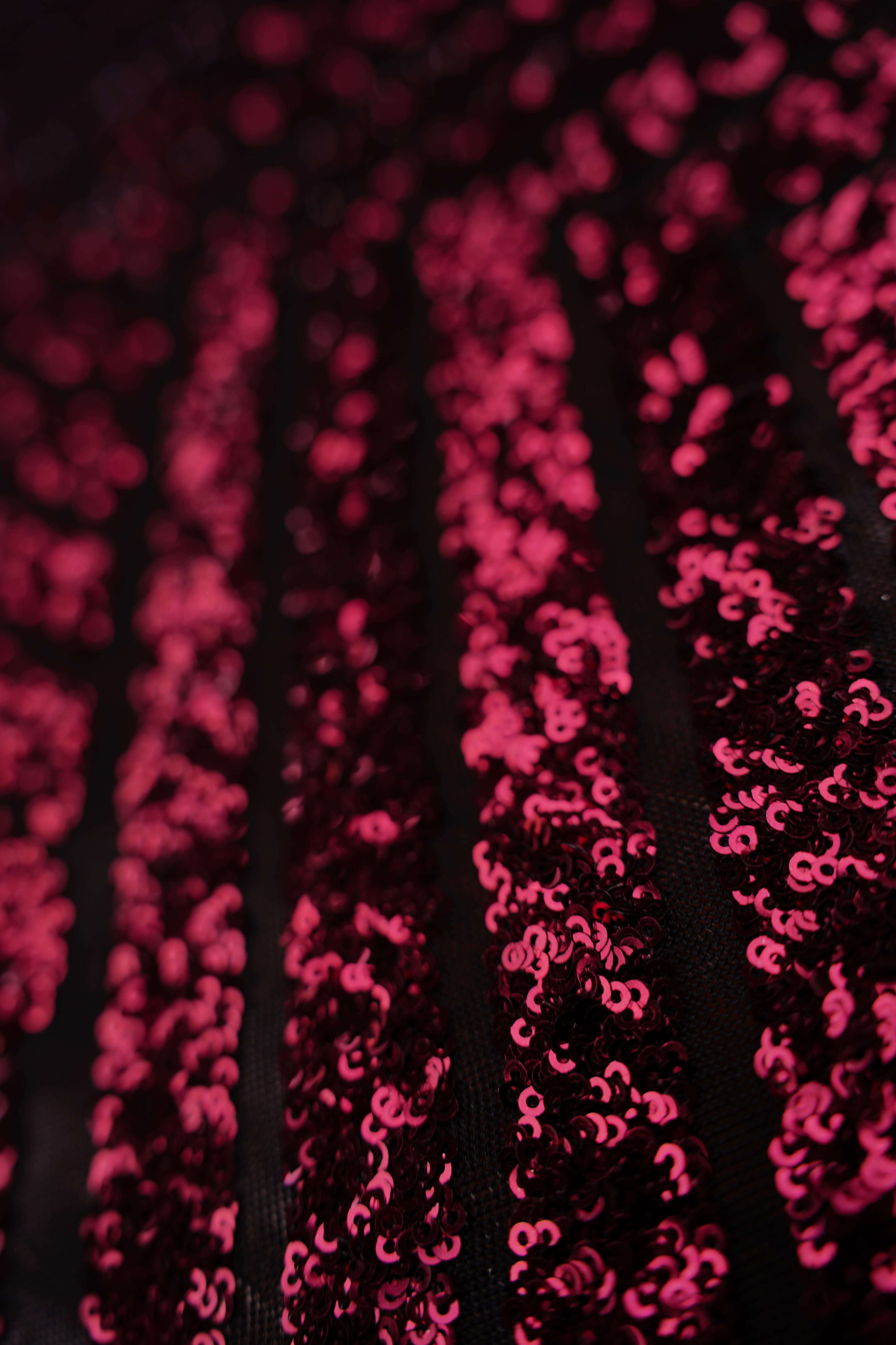 Sequins - Pattern, Symmetrical - Stretch - Burgundy, Black - 0232 - Image 5
