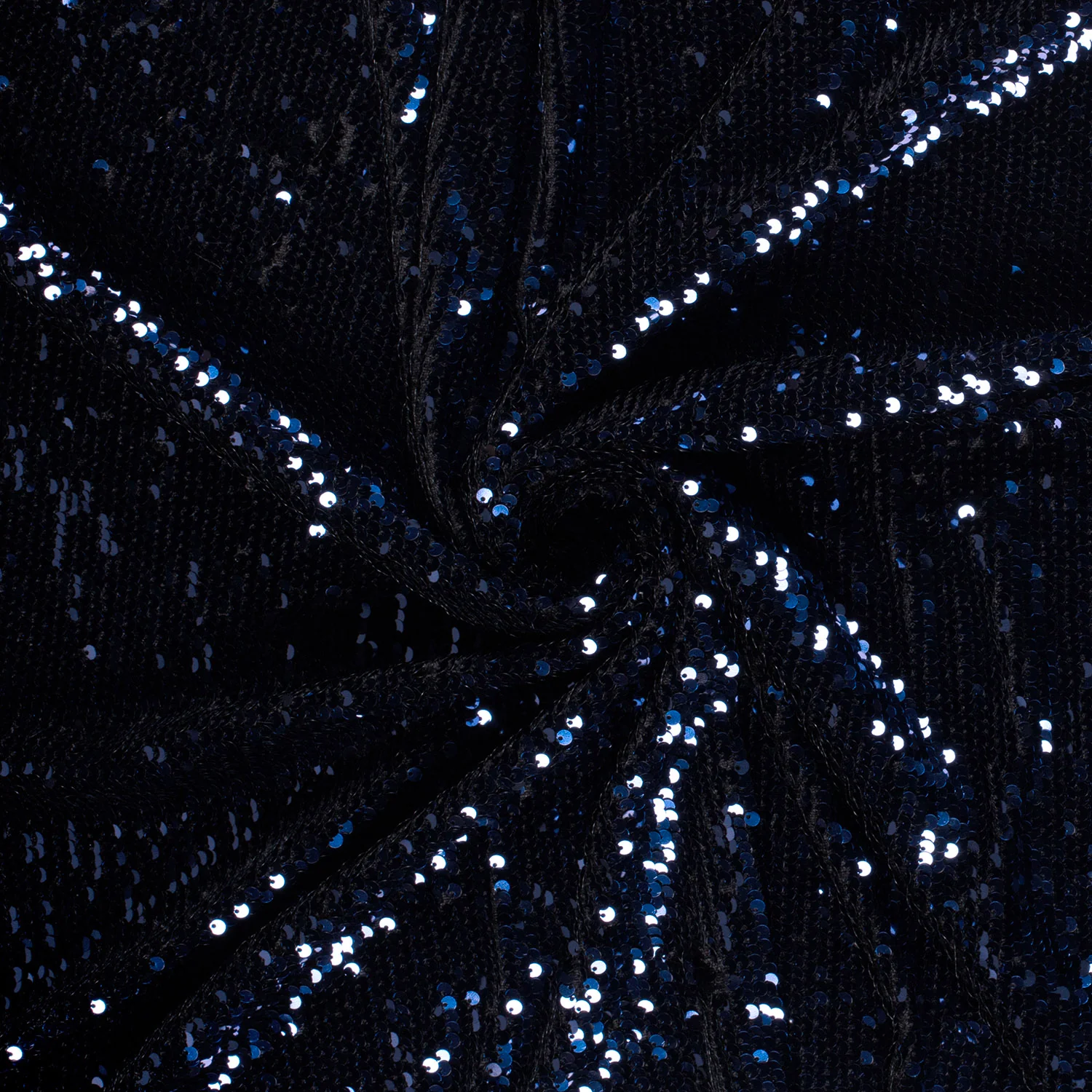 Sequins - Velor - Stretch - Soft - Navy - 008