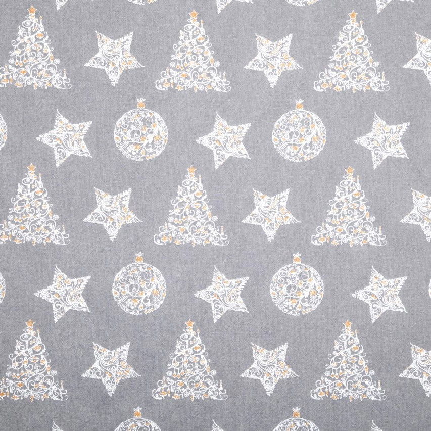 Stars, balls and Christmas trees gray - Image 2