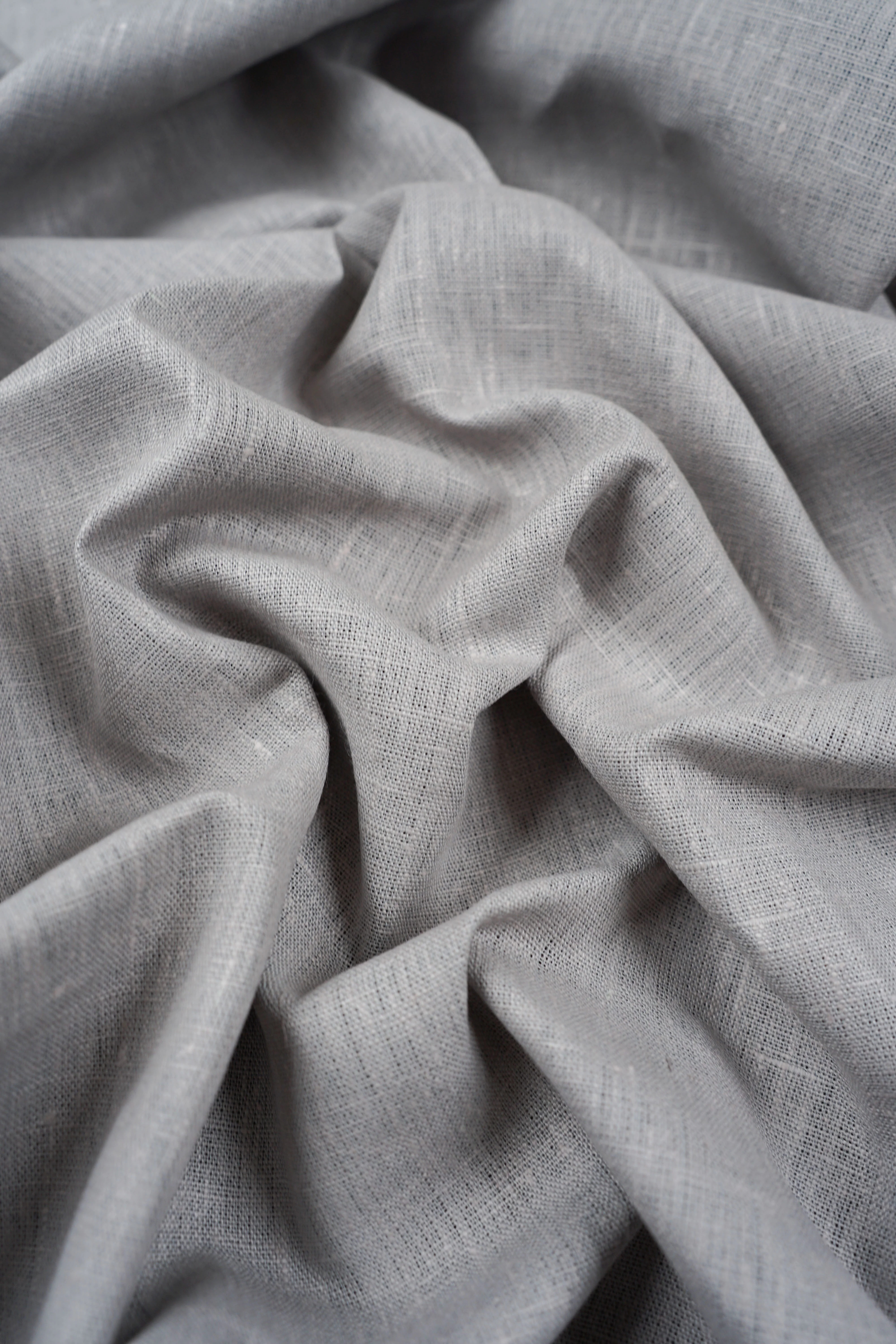 Textured linen fabric - Gray (red tone) - 0743