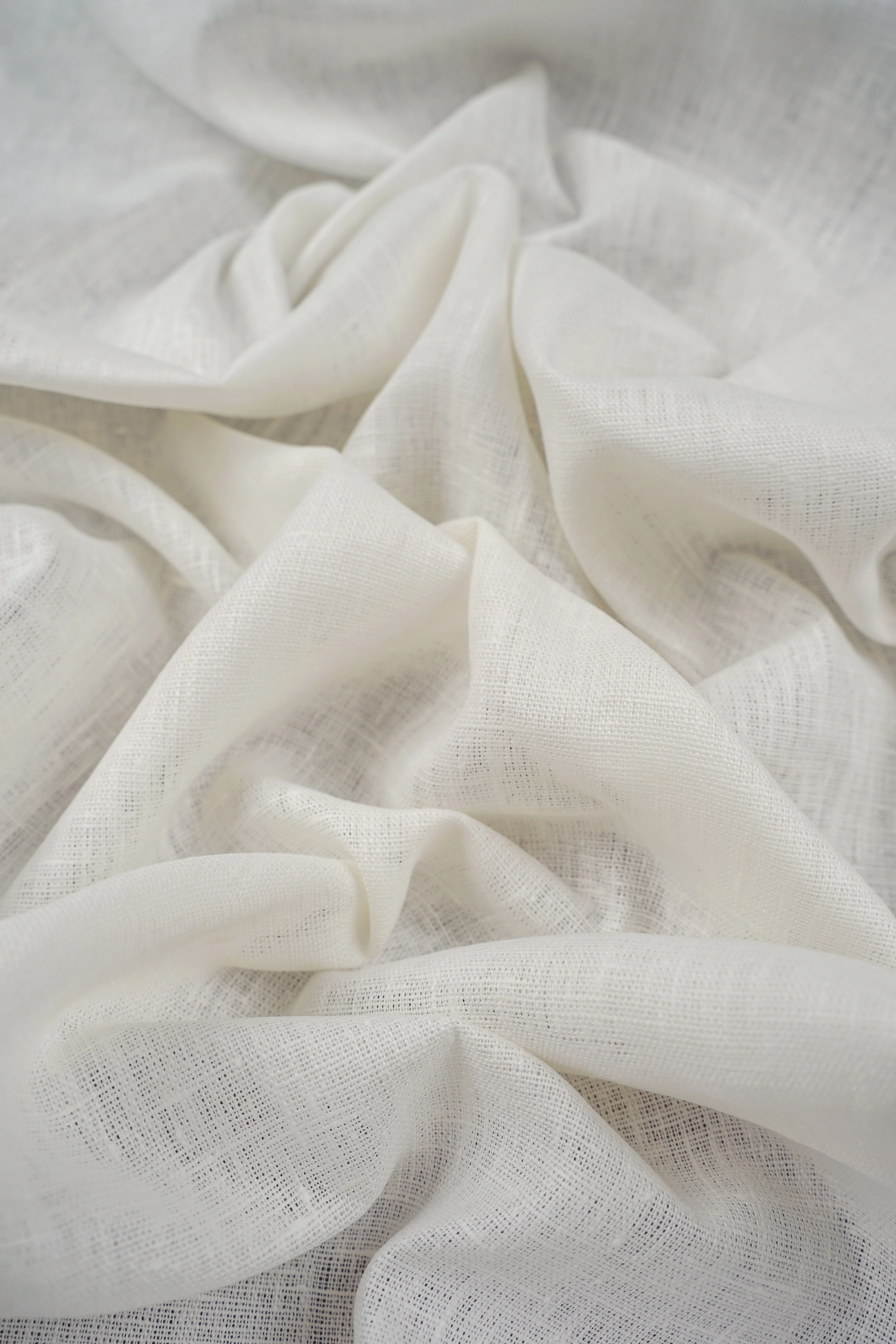 Textured linen fabric - Off-white - 0000