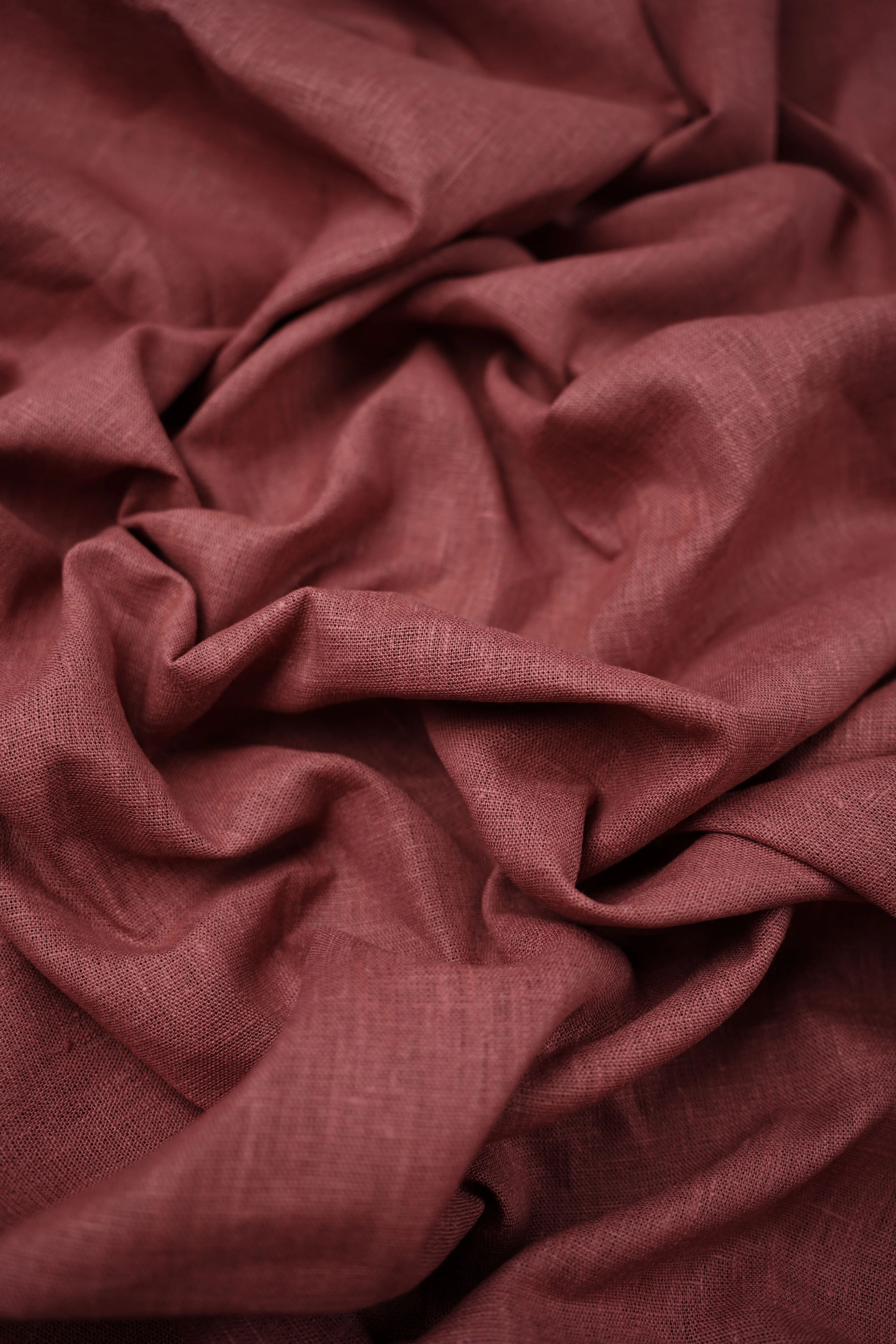 Textured linen fabric - Red - 0558