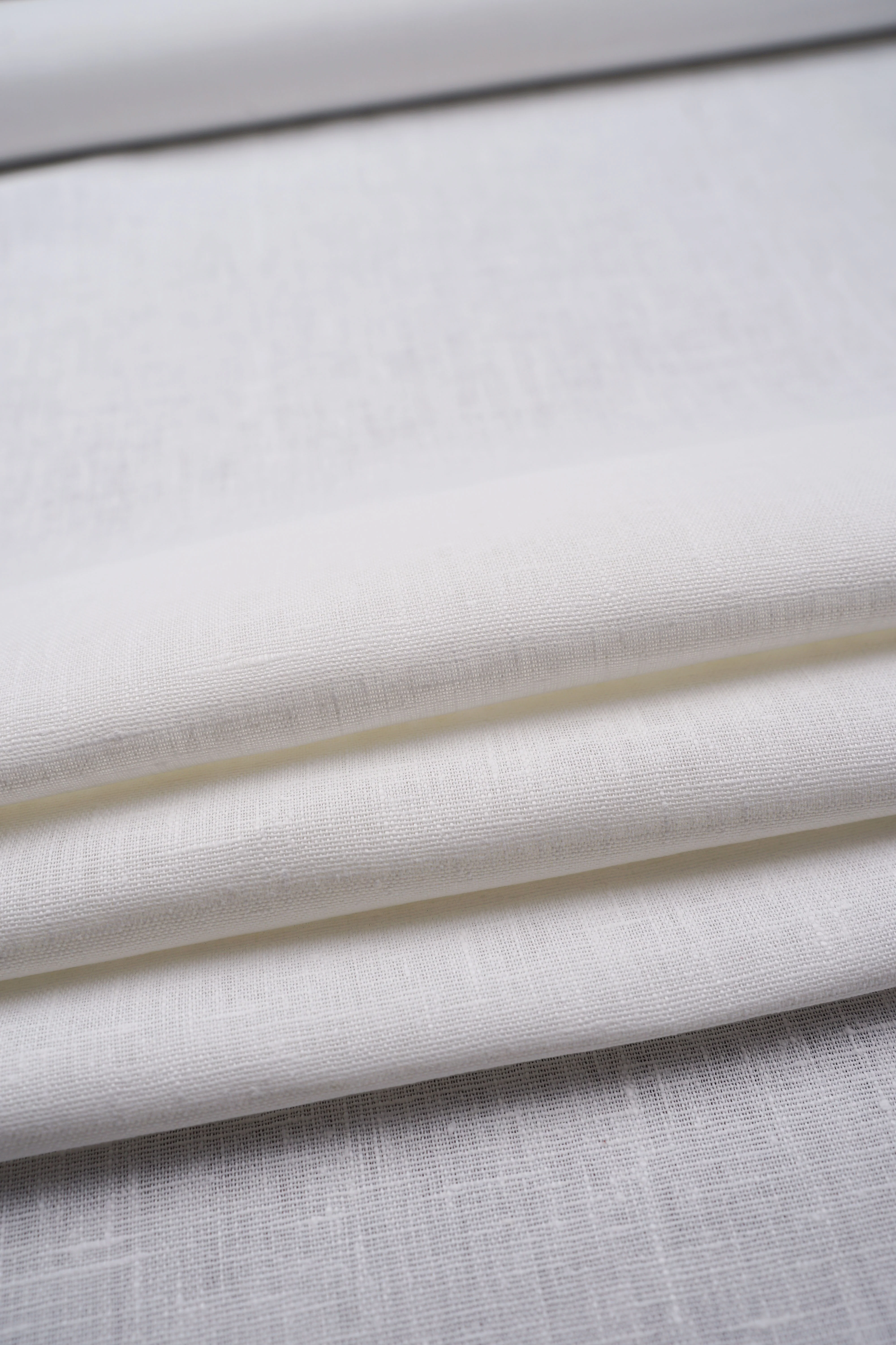 Textured linen fabric - White - 0101 - Image 2