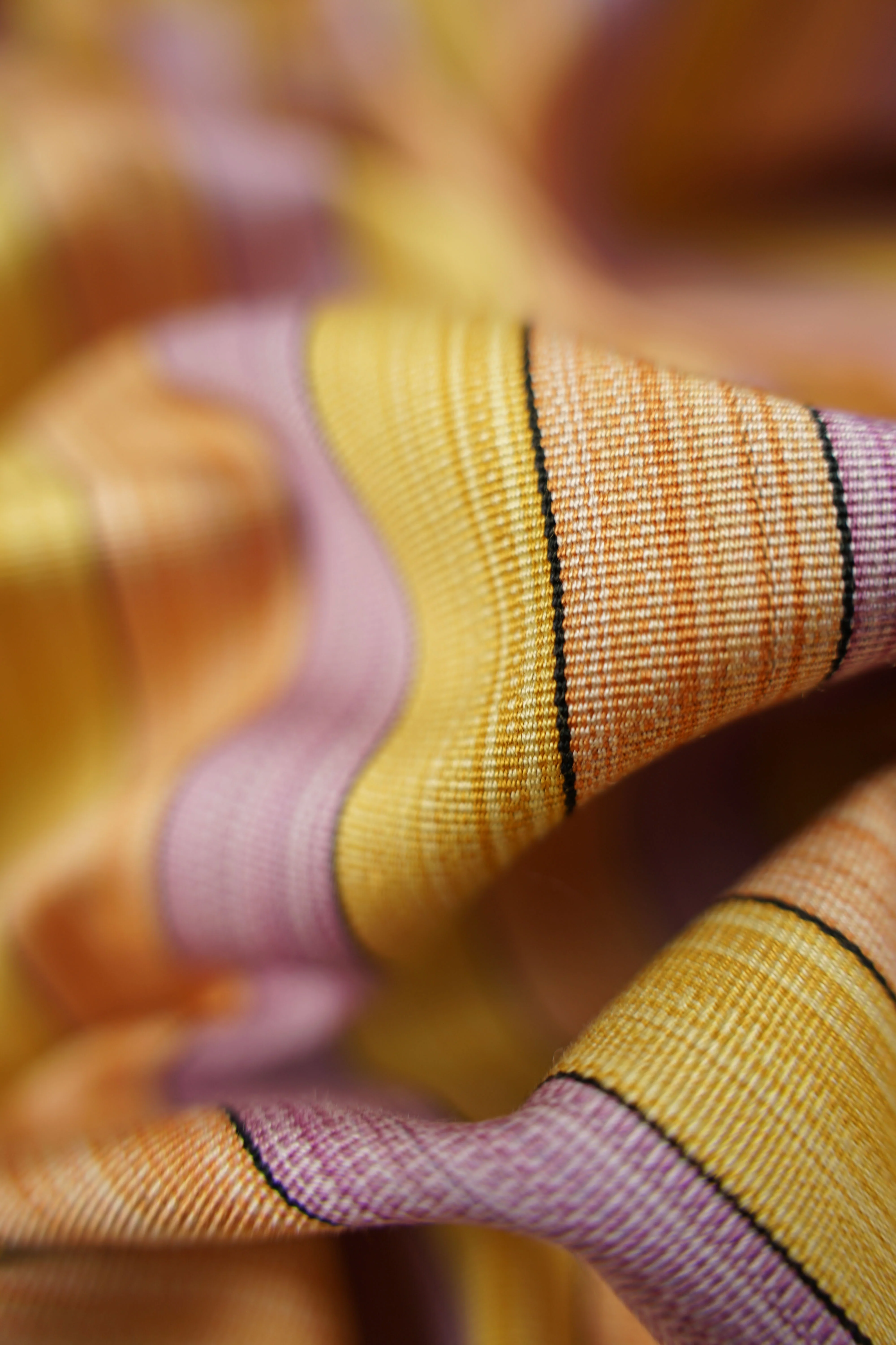 Vintage - Interior - Cotton - Stripes - Purple, Yellow, Orange - V5 - Image 2