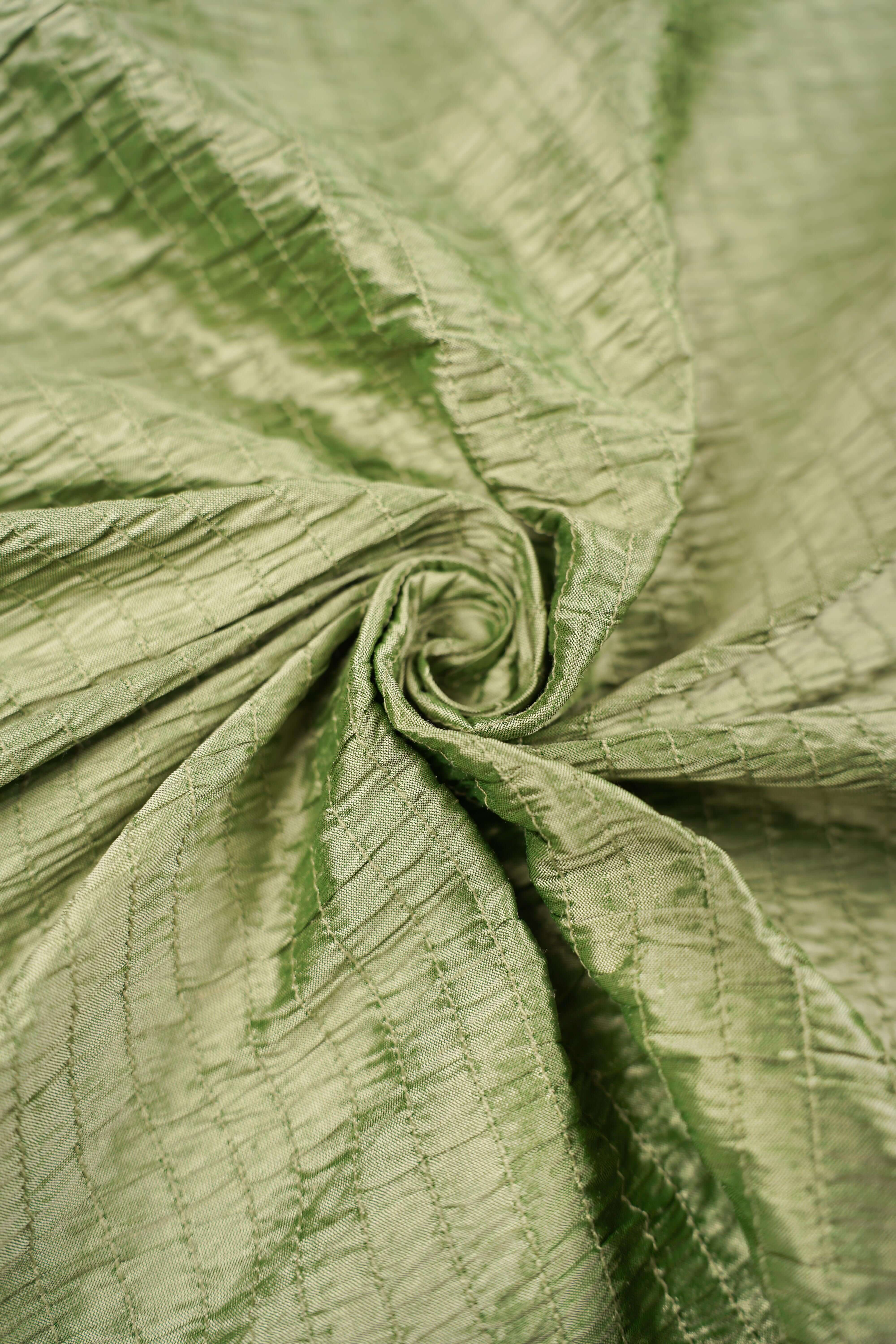 Vintage - Thai silk - Crinkled - Light green - VT36 - Image 3