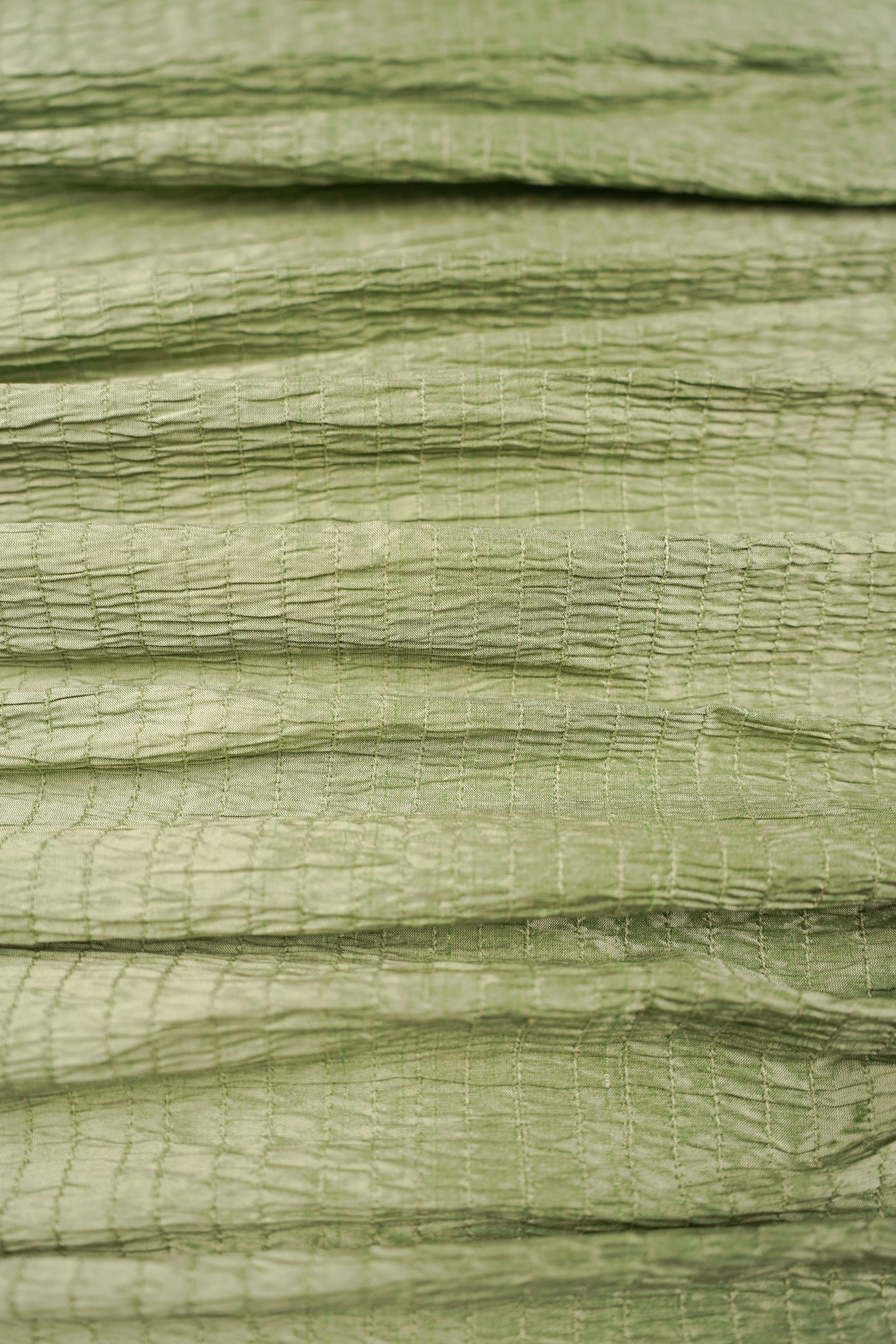 Vintage - Thai silk - Crinkled - Light green - VT36 - Image 4