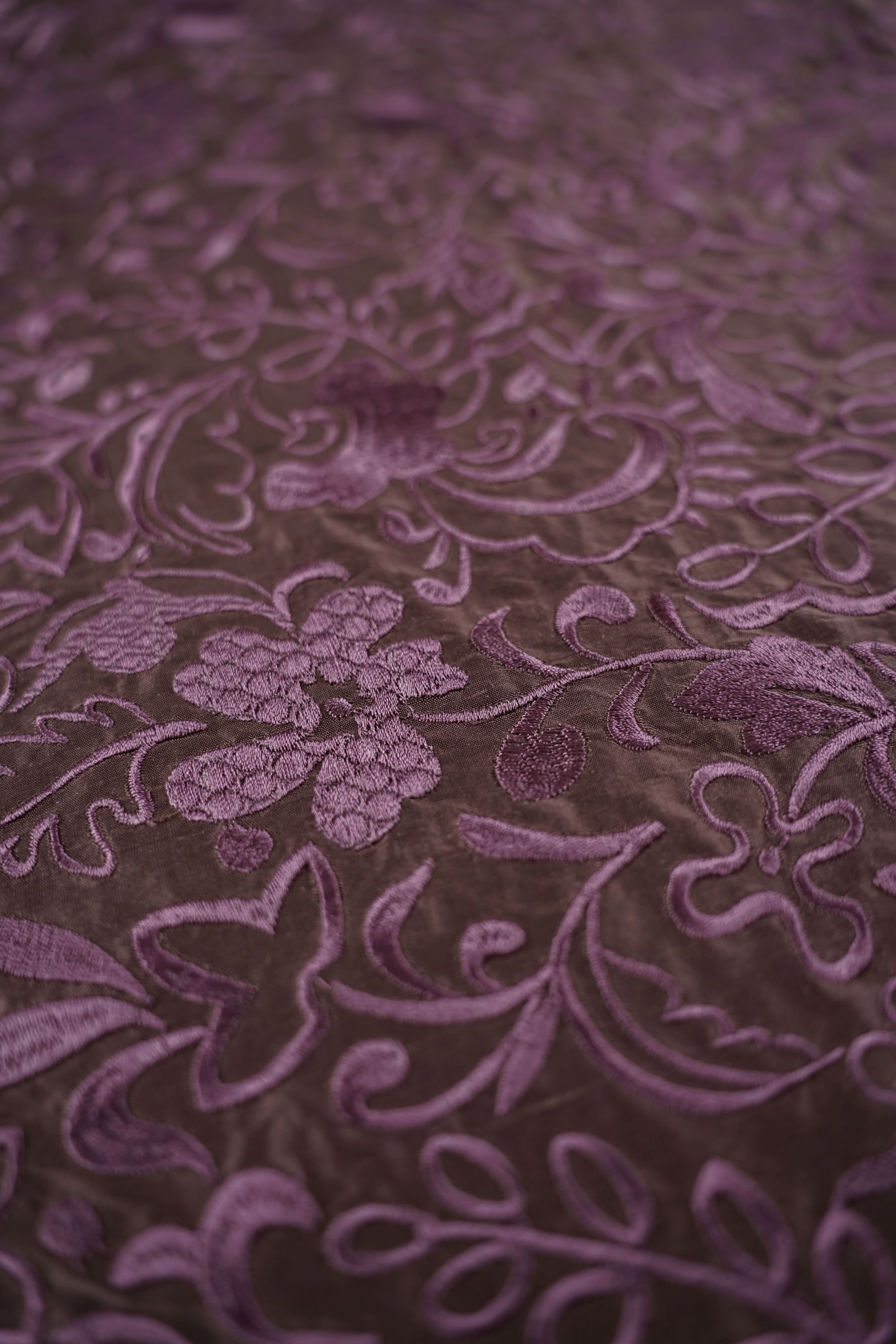 Vintage - Thai Silk - Embroidered - Purple - VT46 - Image 3