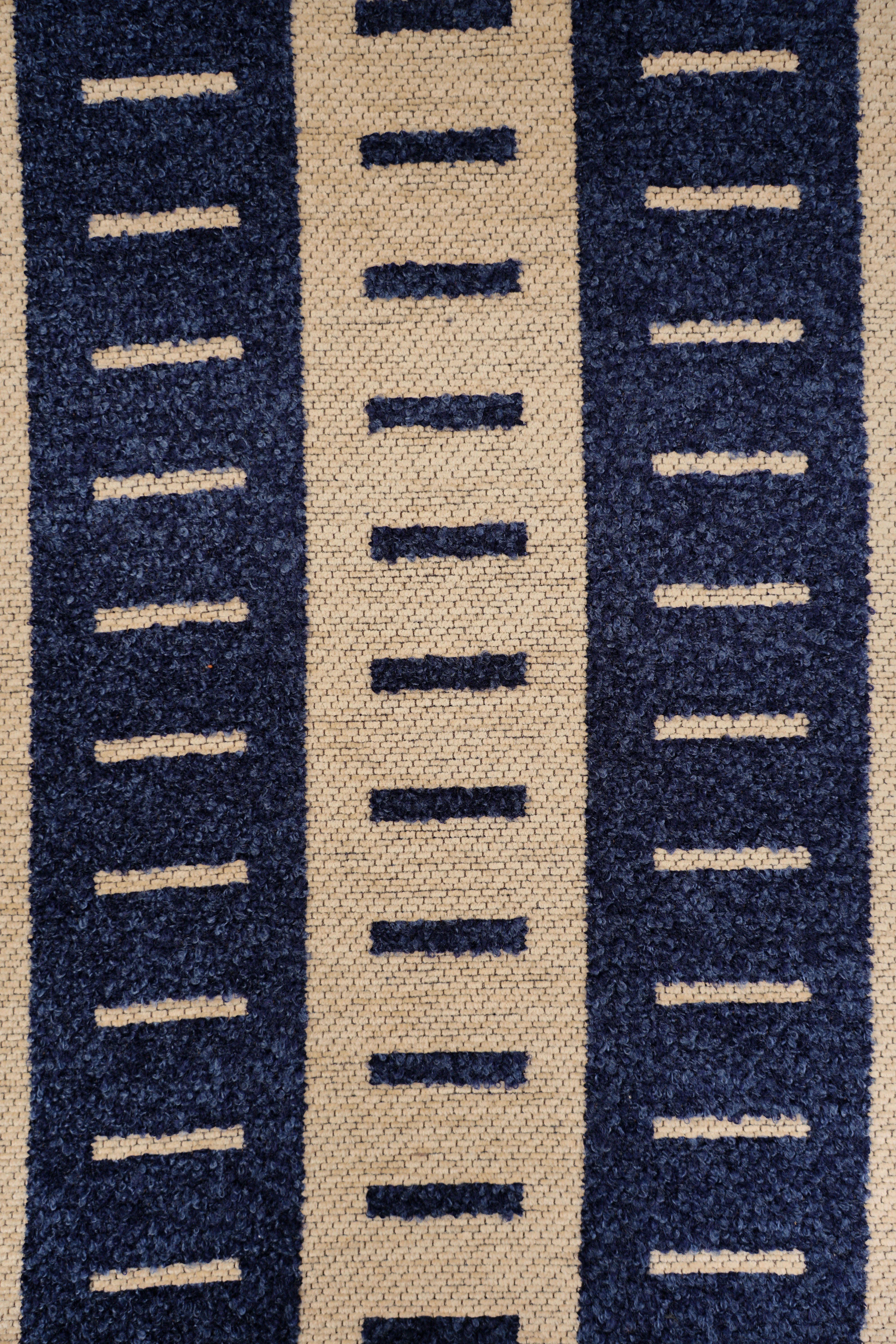 Vintage - Upholstery fabric - Patterned - Fringe - Blue, creme - V23 - Image 5