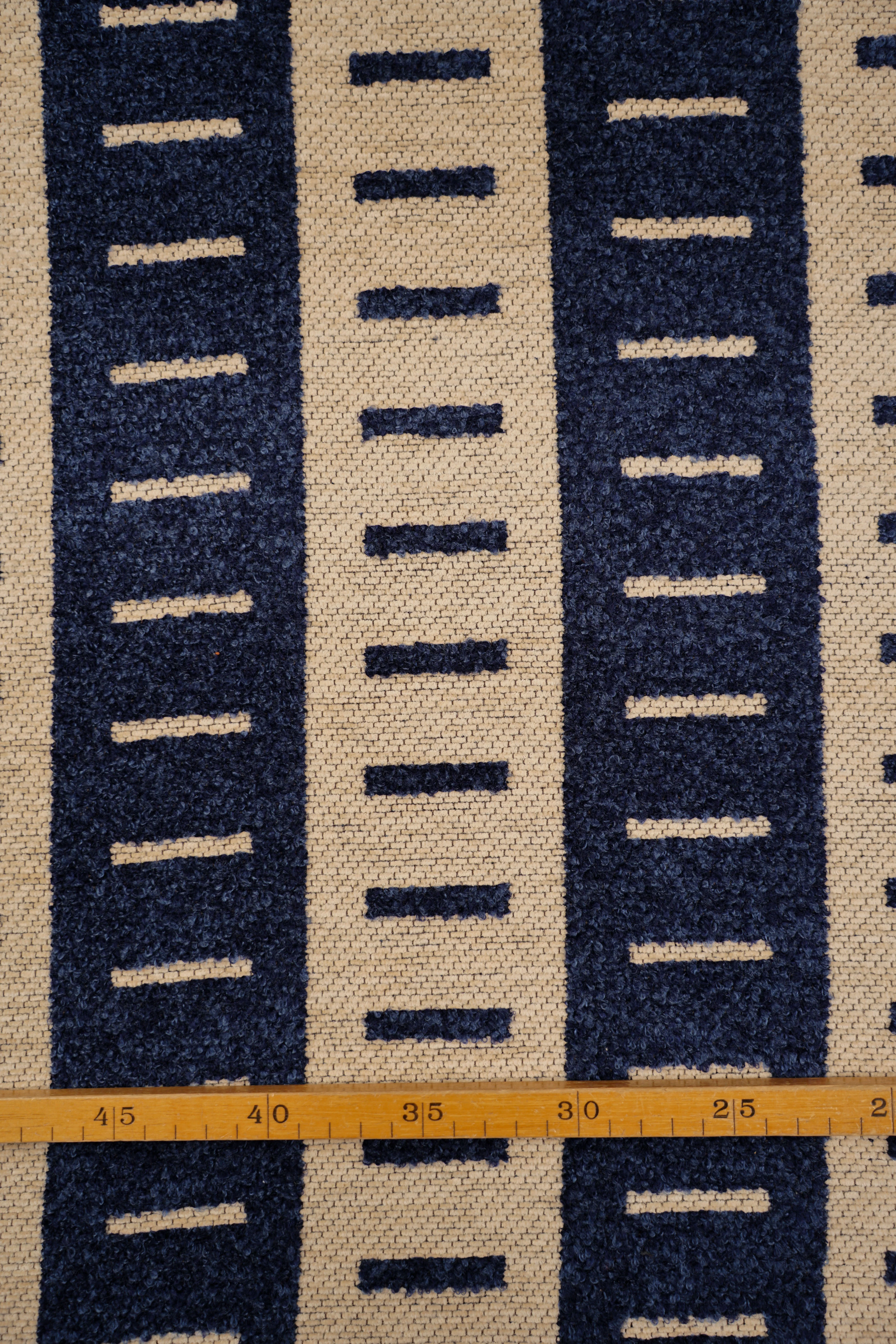 Vintage - Upholstery fabric - Patterned - Fringe - Blue, creme - V23 - Image 6