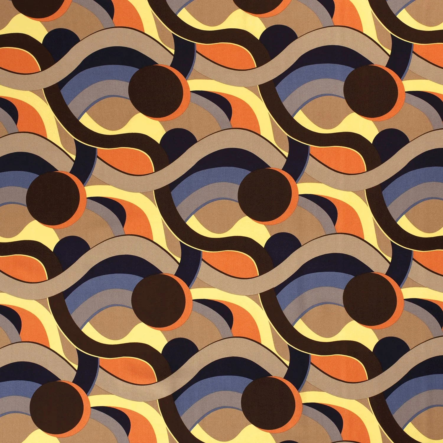Viscose Poplin Abstract Indigo