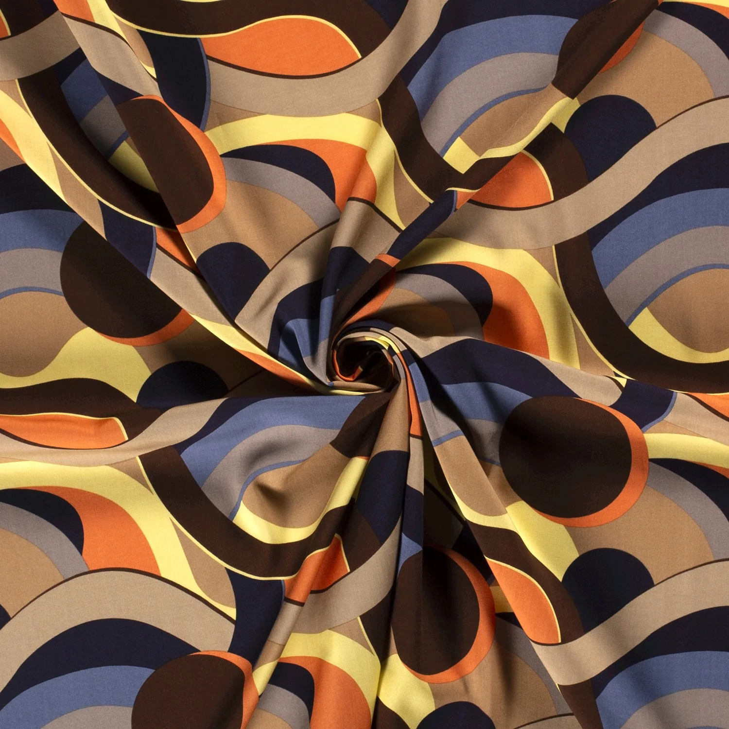 Viscose Poplin Abstract Indigo - Image 3